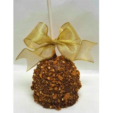 Caramel Apple dipped in chocolate with Almond Toffee 